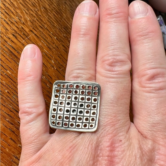 Vintage Silver Mid-Mod Ring, Size 6 - Picture 2 of 7